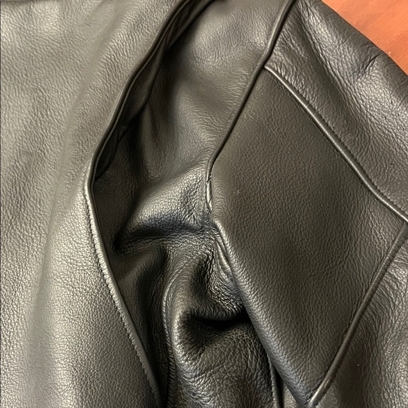 Leather Biker Jacket in Black Made in USA Riders Motorcycle - Picture 5 of 8